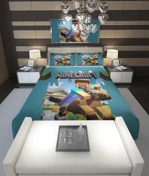 Minecraft Bedding Set steven ride a horse - Lusy Store