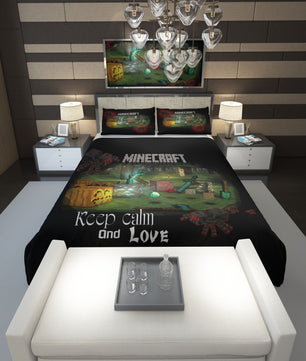 Minecraft bedding funny minecraft spider kids bedroom sets - Lusy Store