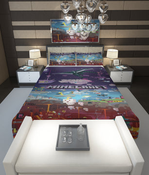 Minecraft bedding set minecraft world kids bedroom sets - Lusy Store
