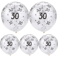 30 40 50th Happy Birthday Age Confetti Filled Balloons Wedding Party 5 pcs - Lusy Store