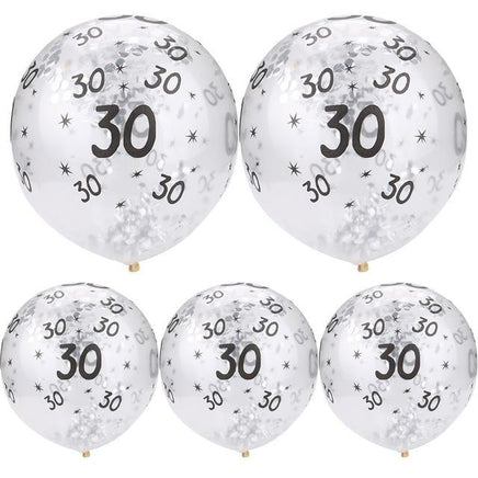 30 40 50th Happy Birthday Age Confetti Filled Balloons Wedding Party 5 pcs - Lusy Store