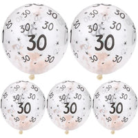 30 40 50th Happy Birthday Age Confetti Filled Balloons Wedding Party 5 pcs - Lusy Store