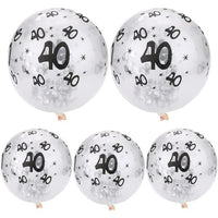 30 40 50th Happy Birthday Age Confetti Filled Balloons Wedding Party 5 pcs - Lusy Store