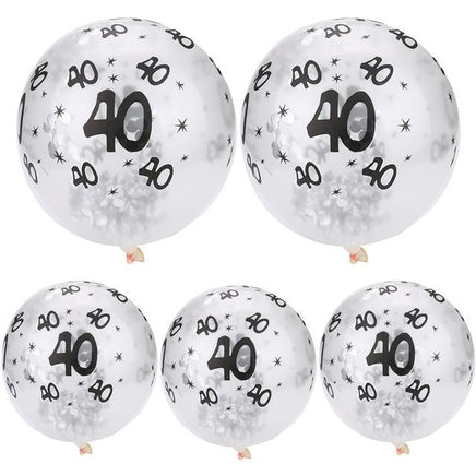 30 40 50th Happy Birthday Age Confetti Filled Balloons Wedding Party 5 pcs - Lusy Store