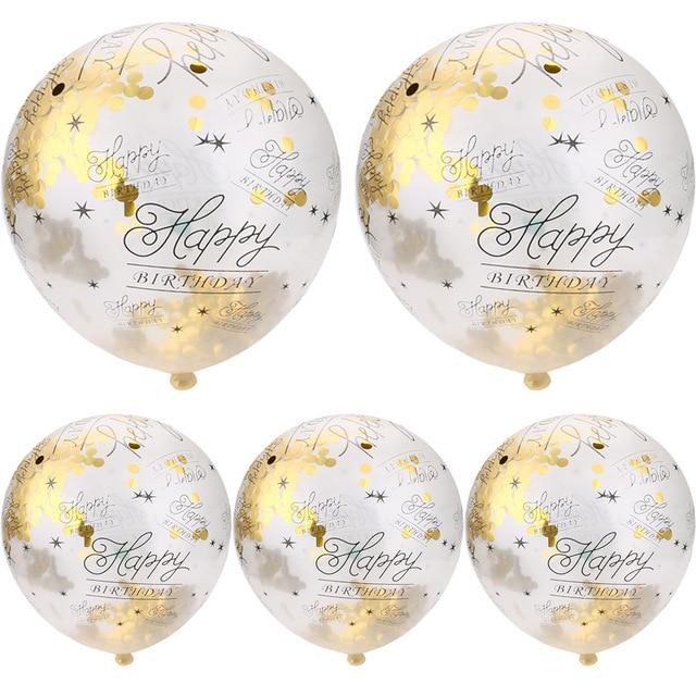 30 40 50th Happy Birthday Age Confetti Filled Balloons Wedding Party 5 pcs - Lusy Store