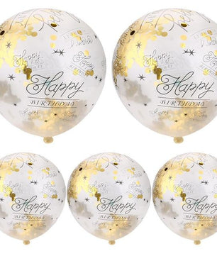 30 40 50th Happy Birthday Age Confetti Filled Balloons Wedding Party 5 pcs - Lusy Store