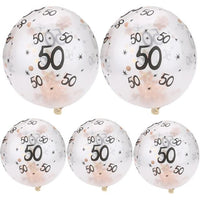 30 40 50th Happy Birthday Age Confetti Filled Balloons Wedding Party 5 pcs - Lusy Store