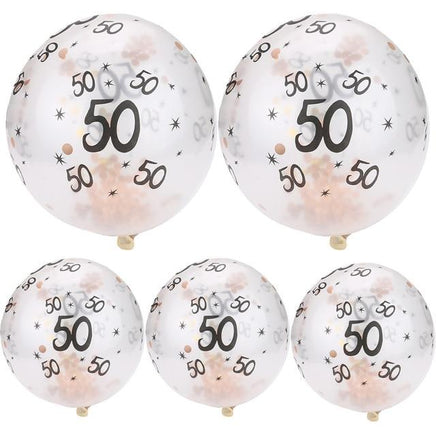 30 40 50th Happy Birthday Age Confetti Filled Balloons Wedding Party 5 pcs - Lusy Store