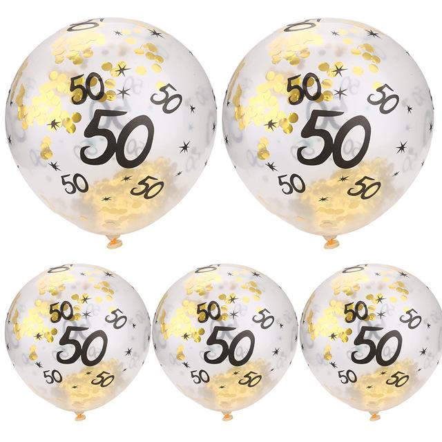 30 40 50th Happy Birthday Age Confetti Filled Balloons Wedding Party 5 pcs - Lusy Store