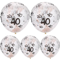 30 40 50th Happy Birthday Age Confetti Filled Balloons Wedding Party 5 pcs - Lusy Store