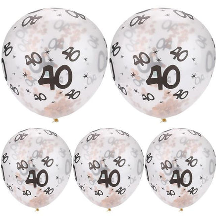 30 40 50th Happy Birthday Age Confetti Filled Balloons Wedding Party 5 pcs - Lusy Store