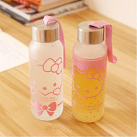 300ML Hello Kitty Water Bottles Portable Frosted Glass Sport Water - Lusy Store
