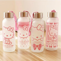 300ML Hello Kitty Water Bottles Portable Frosted Glass Sport Water - Lusy Store