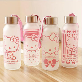 300ML Hello Kitty Water Bottles Portable Frosted Glass Sport Water - Lusy Store