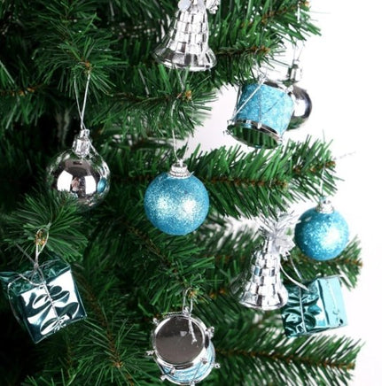 32 PCS Lake Blue Silver Color Hanging Pendant Christmas Tree - Lusy Store