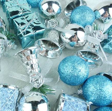 32 PCS Lake Blue Silver Color Hanging Pendant Christmas Tree - Lusy Store