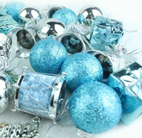 32 PCS Lake Blue Silver Color Hanging Pendant Christmas Tree - Lusy Store