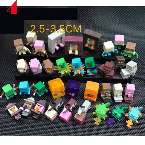 36pcs/lot New Minecraft More Characters Hanger Action Figure Toys Cute 3D Minecraft - Lusy Store