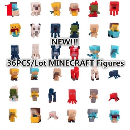36pcs/lot New Minecraft More Characters Hanger Action Figure Toys Cute 3D Minecraft - Lusy Store