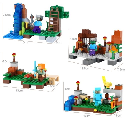 378pcs DIY Model Building Blocks Compatible Legoed Minecrafted City Sets Animal Action - Lusy Store