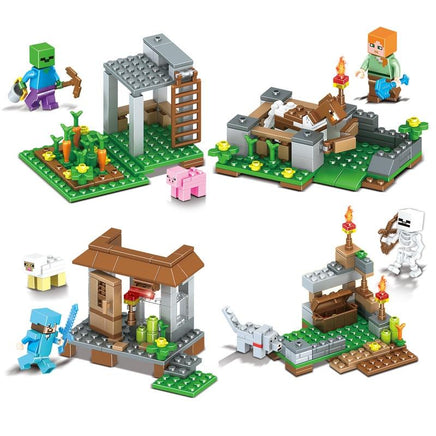 390pcs Children's educational building blocks toy Compatible Lego minecraft city small village - Lusy Store