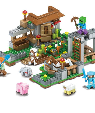 390pcs Children's educational building blocks toy Compatible Lego minecraft city small village - Lusy Store
