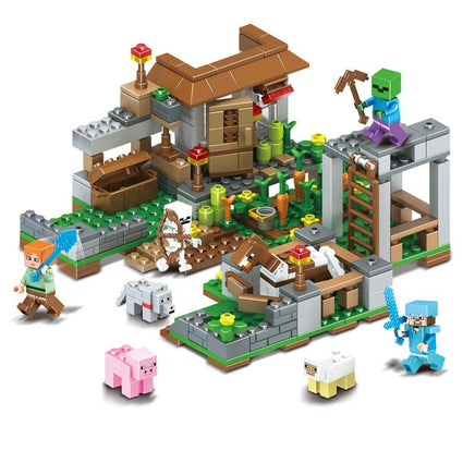 390pcs Children's educational building blocks toy Compatible Lego minecraft city small village - Lusy Store