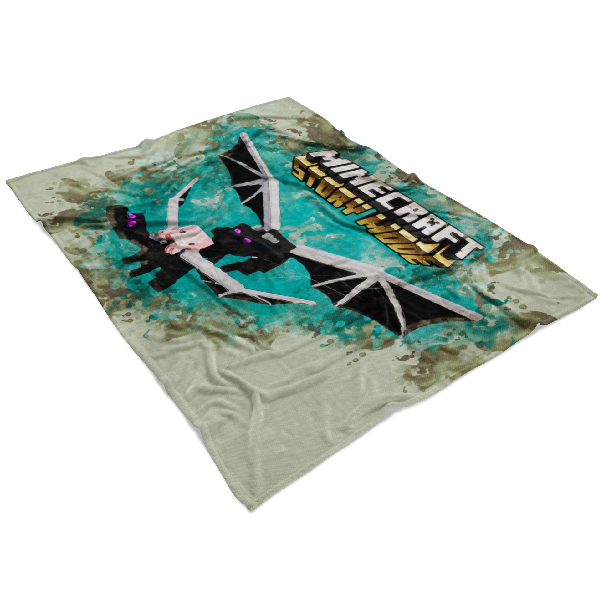 Minecraft Fleece Blanket Ender Dragon Mix Art Grey Blanket - Lusy Store