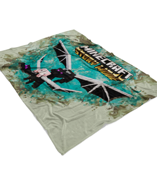 Minecraft Fleece Blanket Ender Dragon Mix Art Grey Blanket - Lusy Store