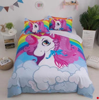 3D Cute Unicorn Bedding Sets Duvet Cover Kids Bedding Sets Twin/Full/Queen/King Size - Lusy Store