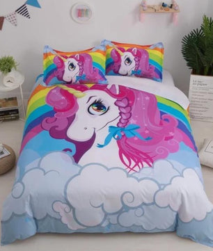 3D Cute Unicorn Bedding Sets Duvet Cover Kids Bedding Sets Twin/Full/Queen/King Size - Lusy Store