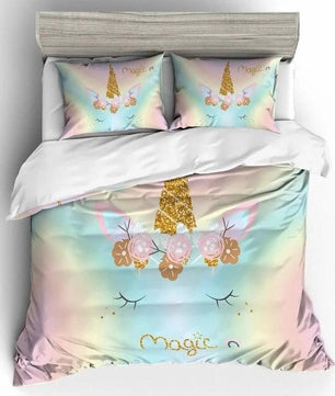3D Cute Unicorn Bedding Sets Duvet Cover Kids Bedding Sets Twin/Full/Queen/King Size - Lusy Store