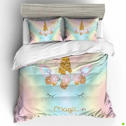 3D Cute Unicorn Bedding Sets Duvet Cover Kids Bedding Sets Twin/Full/Queen/King Size - Lusy Store