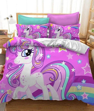 3D Cute Unicorn Bedding Sets Duvet Cover Kids Bedding Sets Twin/Full/Queen/King Size - Lusy Store