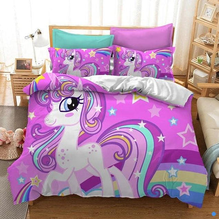 3D Cute Unicorn Bedding Sets Duvet Cover Kids Bedding Sets Twin/Full/Queen/King Size - Lusy Store