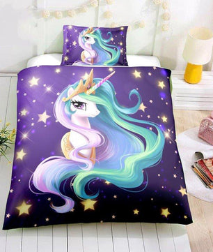 3D Digital Unicorn Bedding Sets Duvet Cover Kids Bedding Sets 100% Microfiber Rainbow Color Twin/Full/Queen/King Size - Lusy Store