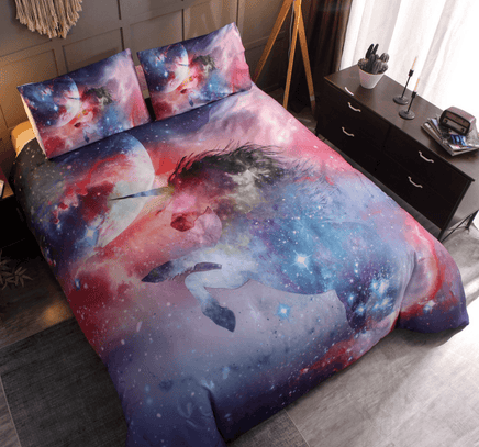 3D Digital Unicorn Fantasy Stars Galaxy Bedding Sets Duvet Cover Kids Bedding Sets Twin/Full/Queen/King Size - Lusy Store