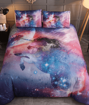 3D Digital Unicorn Fantasy Stars Galaxy Bedding Sets Duvet Cover Kids Bedding Sets Twin/Full/Queen/King Size - Lusy Store