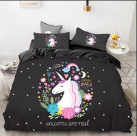 3D HD Digital Cute Stars Unicorn Bedding Sets Duvet Cover Kids Bedding Sets Twin/Full/Queen/King Size - Lusy Store