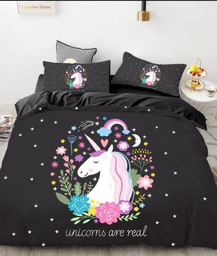 3D HD Digital Cute Stars Unicorn Bedding Sets Duvet Cover Kids Bedding Sets Twin/Full/Queen/King Size - Lusy Store