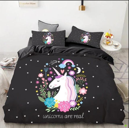 3D HD Digital Cute Stars Unicorn Bedding Sets Duvet Cover Kids Bedding Sets Twin/Full/Queen/King Size - Lusy Store