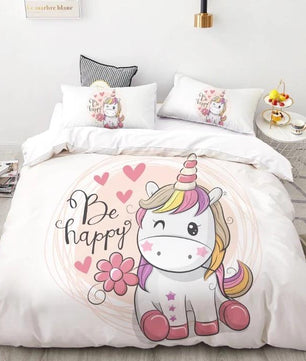 3D HD Digital Cute Stars Unicorn Bedding Sets Duvet Cover Kids Bedding Sets Twin/Full/Queen/King Size - Lusy Store