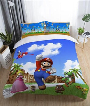 3d Mario Bro Children Bedding Sets Duvet Cover Kids Bedding Sets Twin/Full/Queen/King Size - Lusy Store