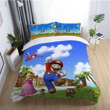 3d Mario Bro Children Bedding Sets Duvet Cover Kids Bedding Sets Twin/Full/Queen/King Size - Lusy Store