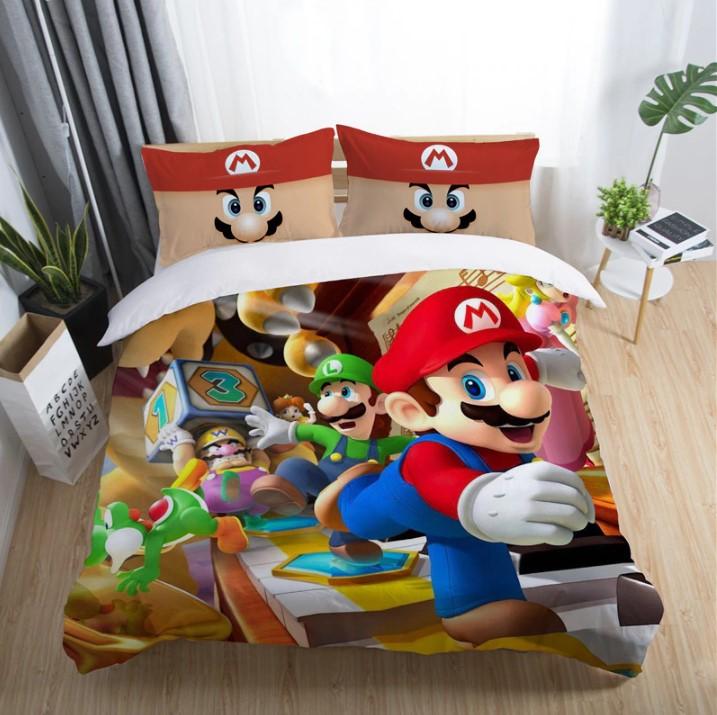 3d Mario Bro Children Bedding Sets Duvet Cover Kids Bedding Sets Twin/Full/Queen/King Size - Lusy Store