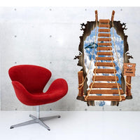 3D Wall Stickers For Bathroom Ladder Sky Aircraft - Lusy Store