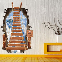 3D Wall Stickers For Bathroom Ladder Sky Aircraft - Lusy Store