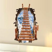 3D Wall Stickers For Bathroom Ladder Sky Aircraft - Lusy Store