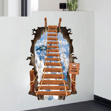 3D Wall Stickers For Bathroom Ladder Sky Aircraft - Lusy Store