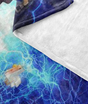 Minecraft Fleece Blanket Electric Blue Blanket Warm And Super Comfortable Best Gift For Kids - Lusy Store